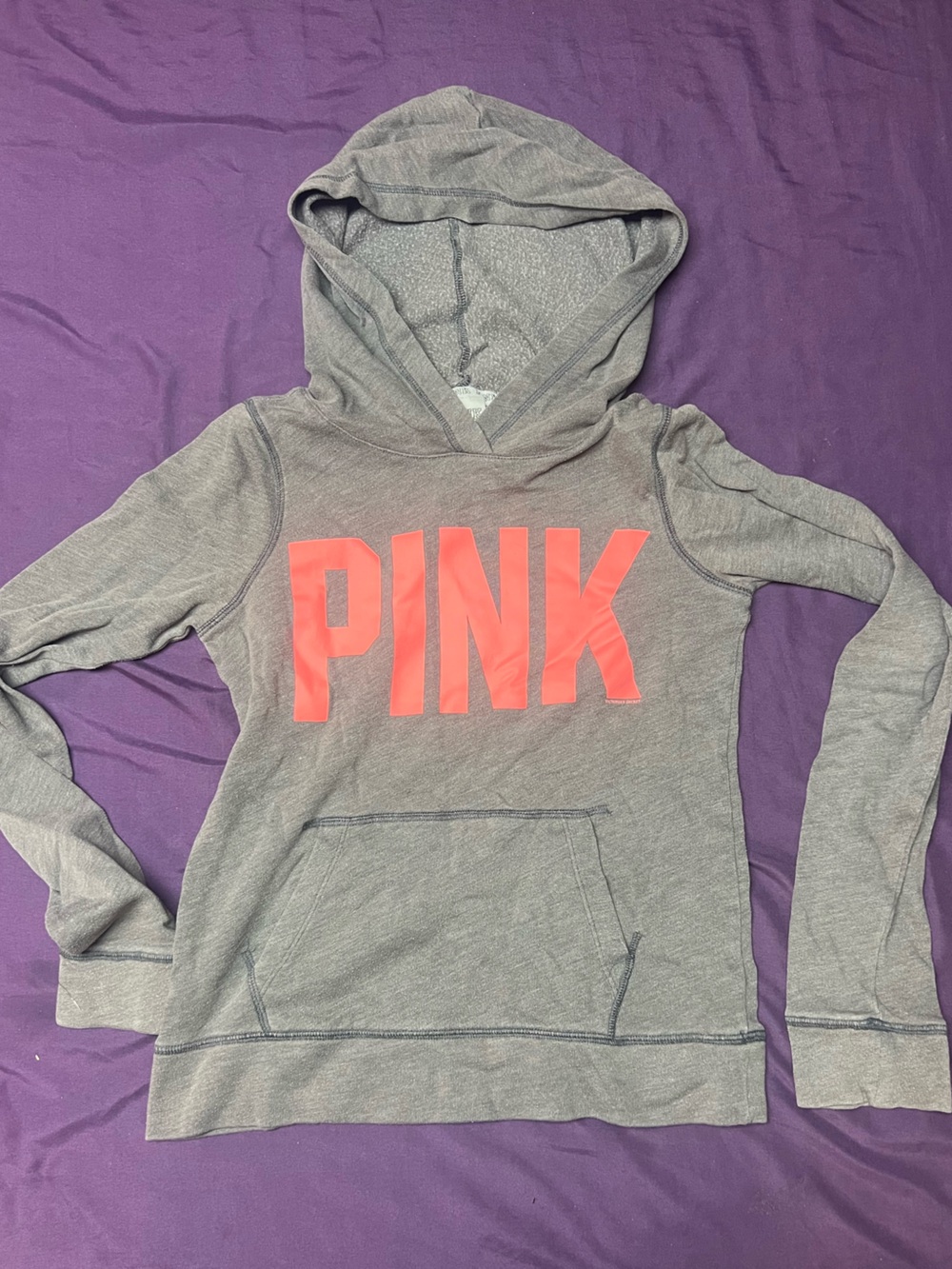 Victoria's Secret PINK Gray Hoodie with Pink Accent